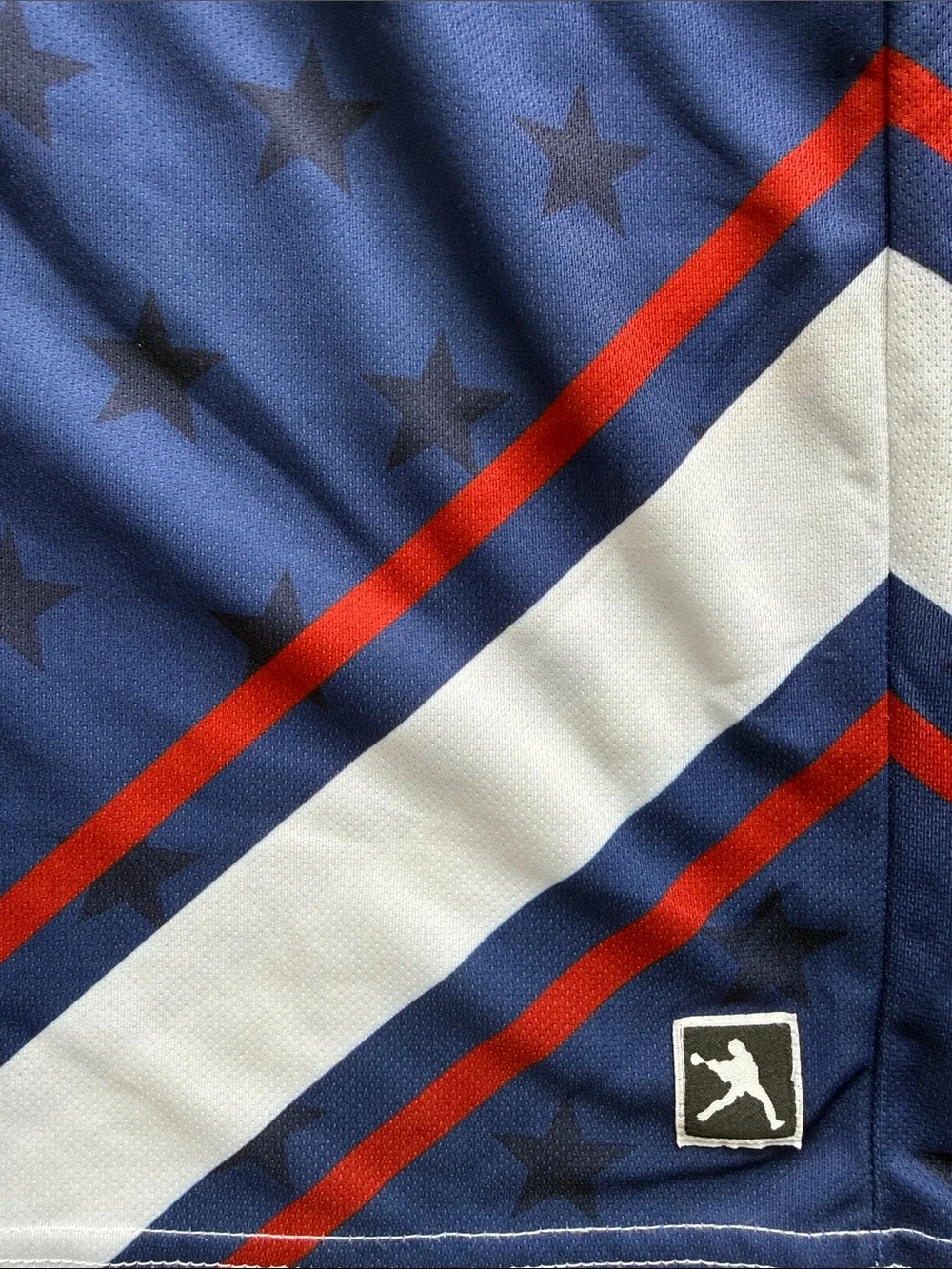🥍 Mens Stars & Stripes USA Flag Lacrosse Unlimited LAX Athletic Shorts-Large